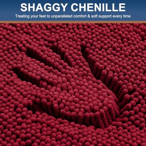Smiry Bathroom Rugs 40X24, Luxury Chenille Extra Soft Absorbent Bath Mat - Image 3