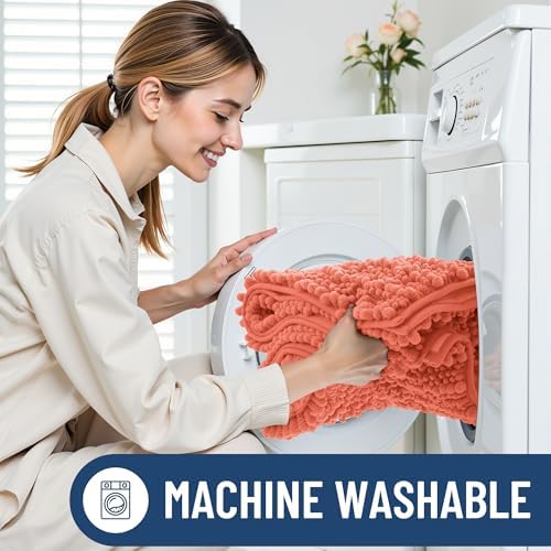 Smiry Bathroom Rugs 24X16, Extra Soft Rubber Backing Chenille Bath Mats - Image 6
