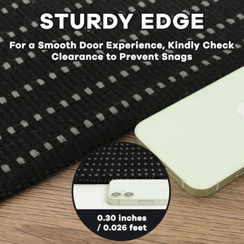 EARTHALL Washable Runner Rug, Non Slip Hallway Runner, 2x6 Ft, Black/Grey - Image 2