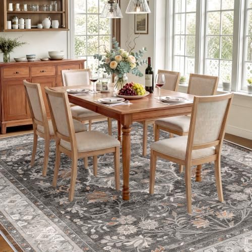 SameBed 8x10 Area Rug Living Room, Vintage Washable Carpet Warm Taupe - Image 2