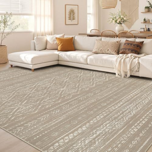 Nakagishi Boho 6x9 Area Rug Living Room Rugs Machine Washable Dark Brown by NakagishiAreaRug