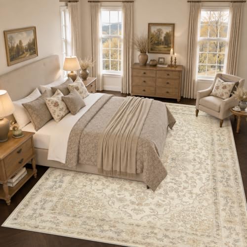 10x14 Area Rugs Living Room: Washable Vintage Rug for Bedroom - Image 3