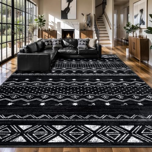 SERISSA 9x12 Washable Non-Slip Boho Area Rug for Living Room by SERISSAHomeDecorCollection