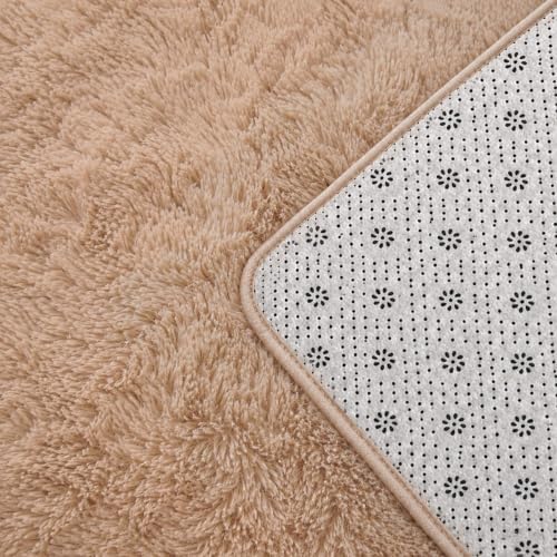 9x12 Ft Beige Fluffy Area Rug for Living Room, Soft Washable Carpet - Image 5