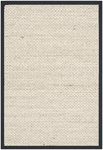 SAFAVIEH Natural Fiber Accent Rug 2x3 Textured, Marble & Black NF143A - Image 2