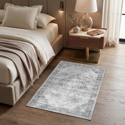 Garvee Grey Boho Washable 2x3 Rug for Entryway Door Mat - Image 2