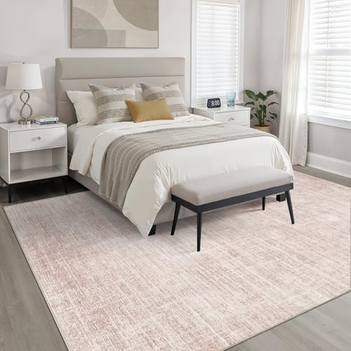 LOONGRUG 6x8 Area Rug Washable Neutral Modern Rug for Living Room Pink - Image 5