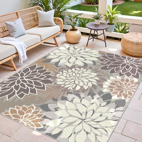 Arenarug Outdoor Rug Waterproof, Washable Patio Rug for Deck, 8x10, Taupe - Image 3