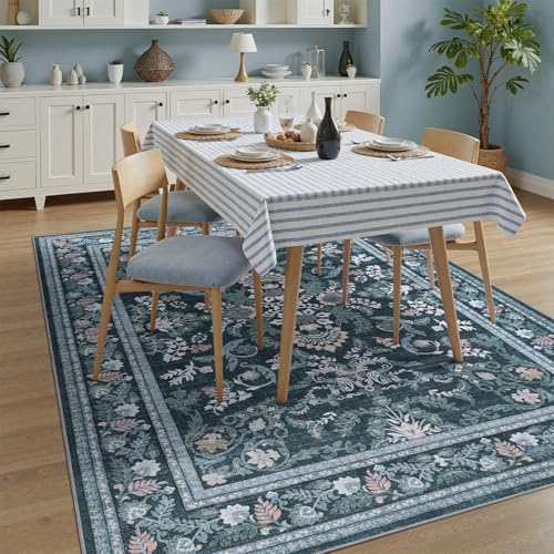 DCX Washable Blue 4x6 Area Rug - Image 2