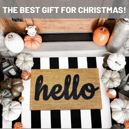 IOHOUZE 3x5 Striped Outdoor Rug, Washable Front Porch, Black/White - Image 2