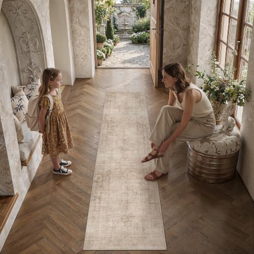 2x8 Beige Vintage Runner Rug - Image 2