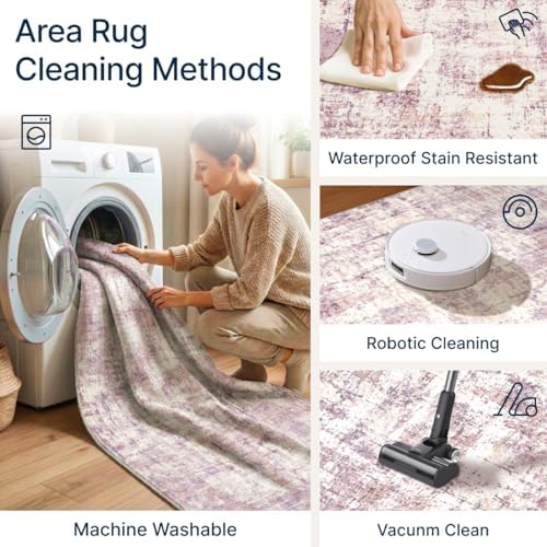 9x12 Area Rugs Washable Modern Abstract Living Room Bedroom Rug - Image 4
