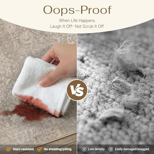 HUGEAR Entryway Area Rugs 2x3 Light Brown Vintage Rug - Image 6