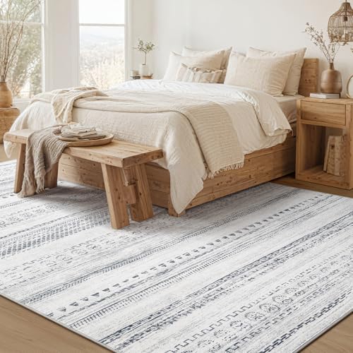 kakania Washable 10x14 Area Rug for Living Room: Boho Geometry Home Decor - Image 4