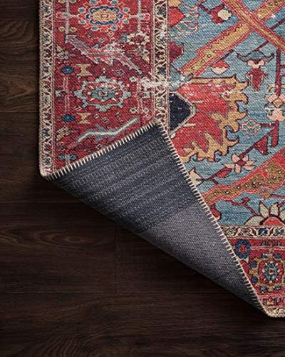 Loloi Loren Blue/Red 7'-6" x 9'-6" Area Rug - Image 4