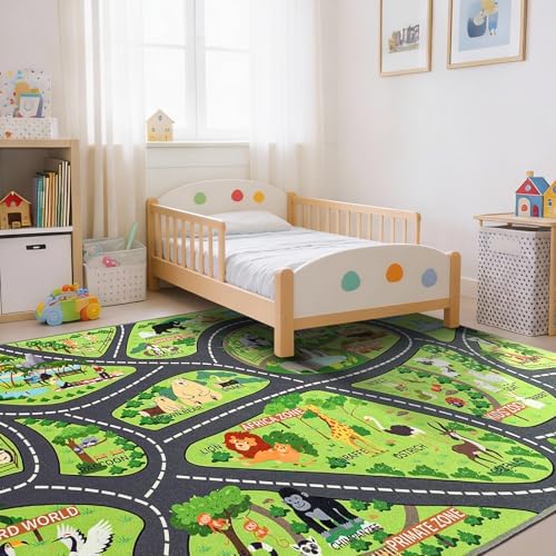 BENRON Zoo Kids Car Rug 6x9 for palyroom, Educational Animal Play Mat - Image 4