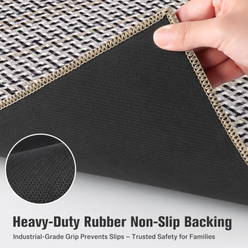 StepRite Kitchen Rugs 2 PCS, Kitchen Mats for Floor, 20"X32"+20"X47", Khaki - Image 4