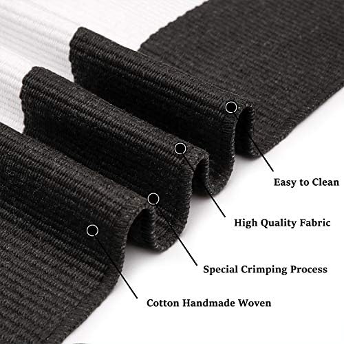 KILOCOCO Black White Striped Rug 3'X5' Front Door Mat Indoor Washable Rugs - Image 3
