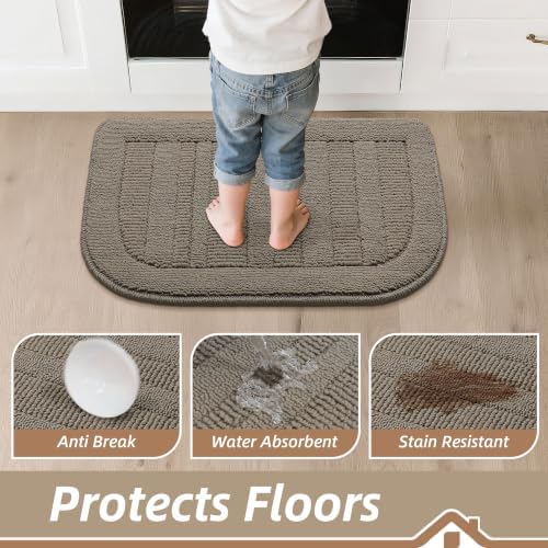 BEQHAUSE 2-Pack 30x18 in Kitchen Rugs Non Slip Washable Sink Rug Set, Beige - Image 4