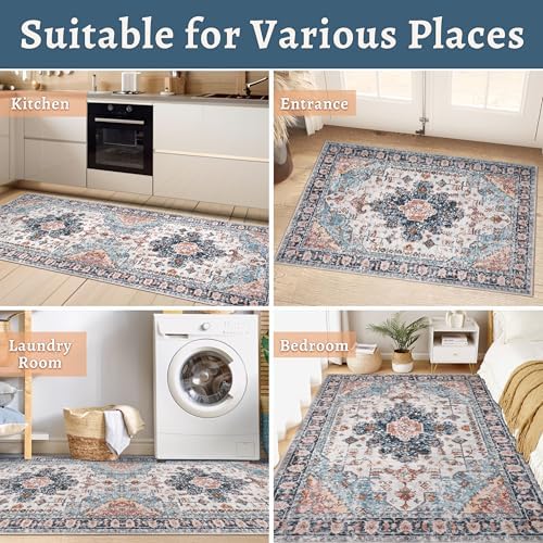 Tangsoo 2.6x12 Hallway Runner Rugs Vintage Washable Runner Rug Non Slip - Image 6
