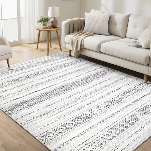 kakania Washable 5x7 Area Rug for Living Room: Boho Geometry Home Decor by kakania