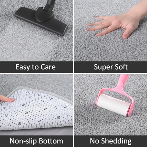 AROGAN Small Area Rugs for Bedroom, 2×4 Non Slip Runner Rug, Grey - Image 5