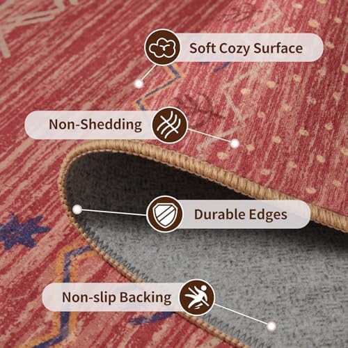 SERISSA 6x9 Washable Non-Slip Boho Area Rug for Living Room - Image 4