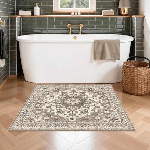 3x3 Washable Rug: Small Rugs for Kitchen Bedroom Bedside Bathroom Nursery - Image 4
