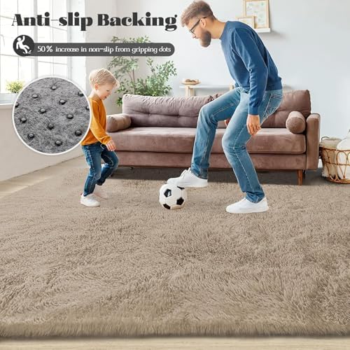 2x6 Runner Rug for Bedroom: Fluffy Shag Soft Washable Rugs Small Fuzzy Plush Indoor Carpet for Hallway Bedside Dorm Kids Girls Boys Room (Camel, 2'x6') - Image 6