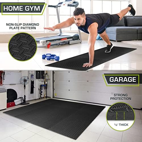 ProsourceFit Exercise Puzzle Mat ½-inch, EVA Interlocking Foam Floor Tiles for Home Gym, Workout Equipment, Kids Play Areas, Black, 48 SQ FT - 12 Tiles - Image 3