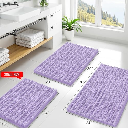 Smiry Bathroom Rugs 36X24, Extra Soft Rubber Backing Chenille Bath Mats - Image 2