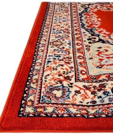 Unique Loom Reza Collection Traditional Persian Style Area Rug, 4 x 6 ft, Terracotta/Ivory - Image 5