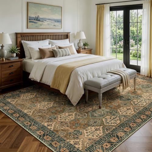 8x10 Area Rugs for Living Room Bedroom, Vintage Distressed Moroccan Brown - Image 2