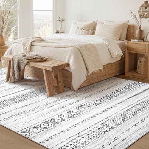 kakania Washable 8x10 Area Rug for Living Room: Boho Geometry Home Decor - Image 4