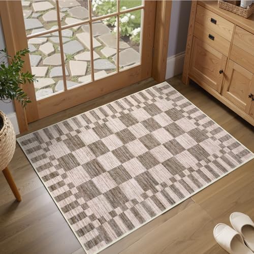 GarveeHome Checkered Washable 2x3 Rug Small Area Rugs Non-Slip for Entryway by GarveeHome