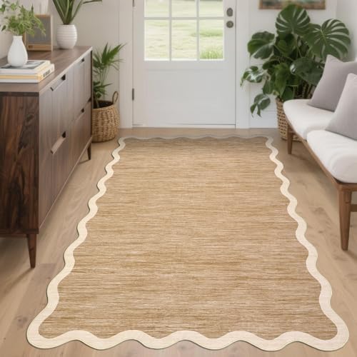 GarveeHome Scalloped Washable Area Rug 3x5 Small Entryway Rug Non Slip - Image 3
