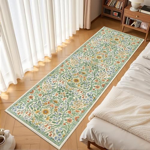 2x6 Floral Runner Rug for Kitchen Washable Hallway Runner Rug - Image 3