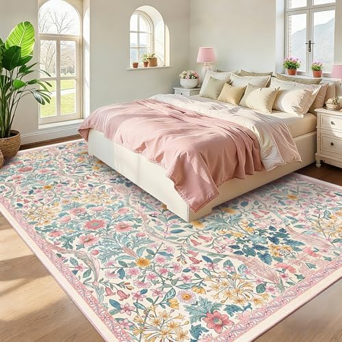 8x10 Large Area Rug Floral Botanical Boho Carpet for Living Room - Image 2