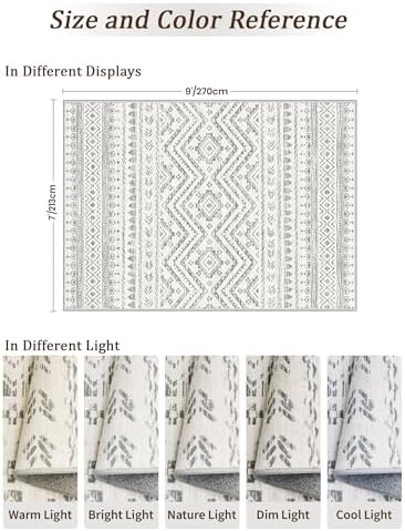 Miukiki 7x9 Area Rug Washable Non Slip Rug for Living Room - Image 2