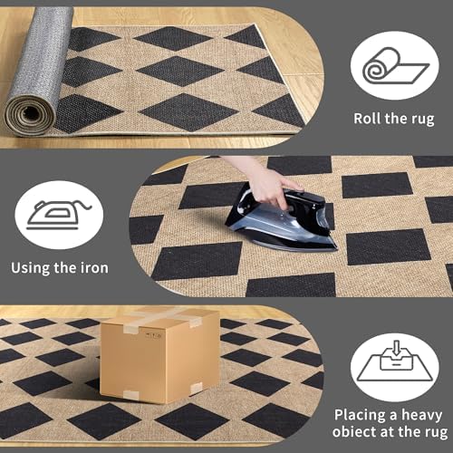 Checkered Easy Jute Rug 3x5 Outdoor Rug for Entryway Porch - Image 3
