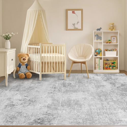 Tortania Area Rug Living Room Rugs - 5x8 Washable Large Soft Neutral Boho Moroccan Bohemian Farmhouse Rug Indoor Floor Carpet for Bedroom Under Dining Table Home Office Decor - Ivory Grey - Image 5