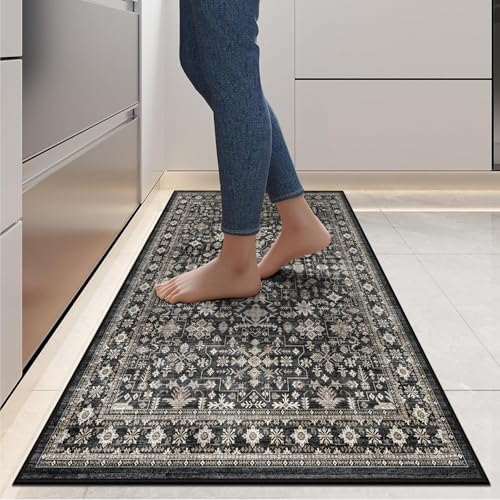Grey Hallway Runner Rug 2x6 for Bedroom Kitchen - Image 3