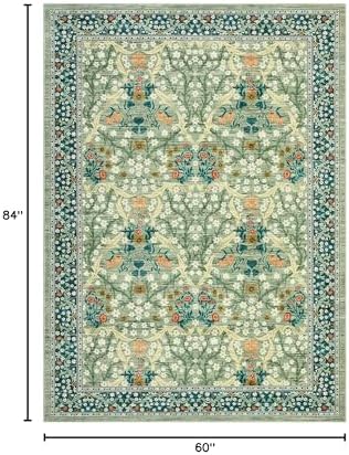 GarveeHome Sage Green Floral 5x7 Washable Area Rug for Living Room Bedroom - Image 2
