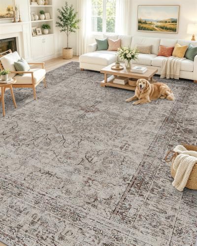 OLANLY 9x12 Washable Area Rug, Soft Non Slip Carpet for Bedroom Living Room by OLANLY
