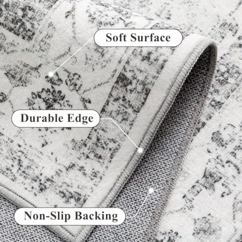 PureCozy Gray Small Area Rug 4x6 Vintage Neutral - Image 6