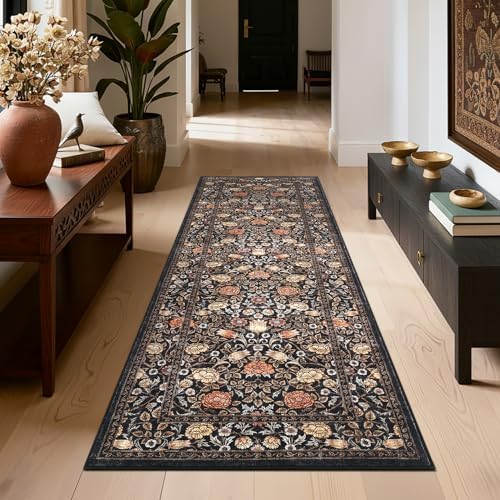 GarveeHome Dark Brown Floral Washable 2x3 Rug for Entryway Small Door Mat - Image 3