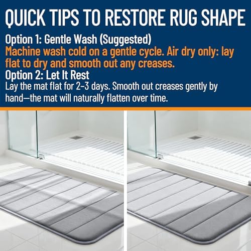 OLANLY Memory Foam Long Bathroom Rugs Runner 59x20, Super Soft Absorbent - Image 3