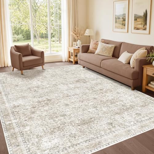 Sasttie 4x6 Area Rugs, Ultra-Soft Washable Rug for Living Room, Beige by SASTTIE
