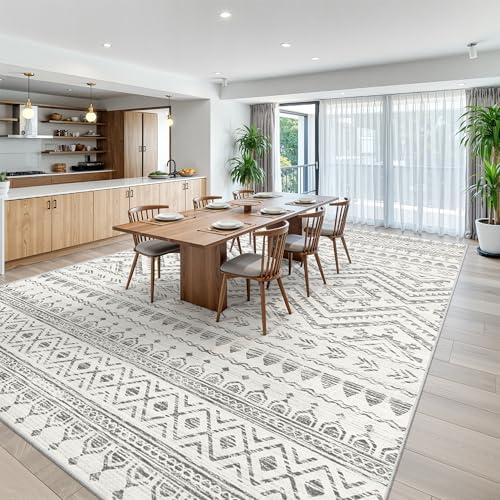 Miukiki 10x14 Area Rugs for Living Room Non Slip Washable Rug Grey - Image 5