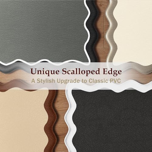 Arenarug Scalloped Kitchen Mats for Floor, Yellow Kitchen Rugs Set of 2 - Image 2